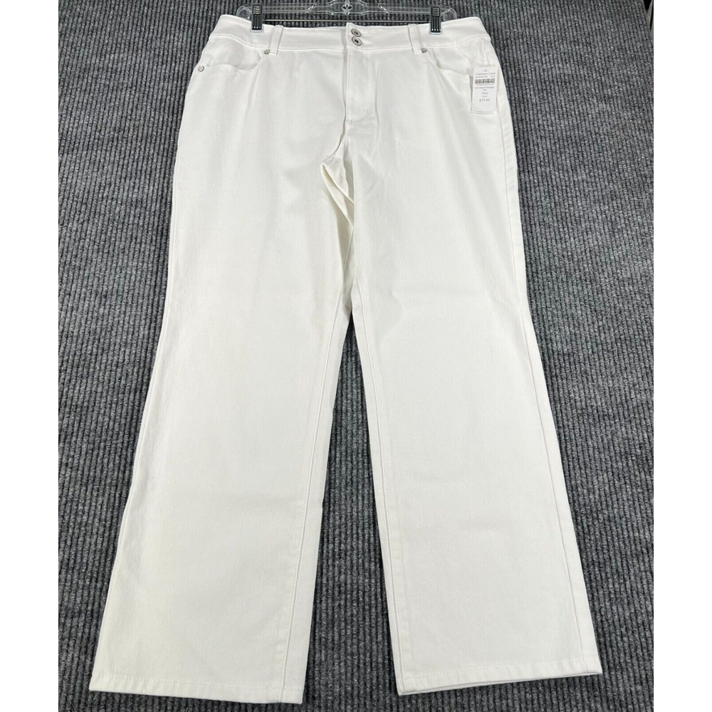 Coldwater Creek Jeans Womens P14 Classic White Straight Leg Premium Denim New
